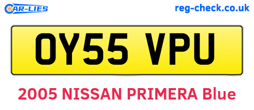 OY55VPU are the vehicle registration plates.