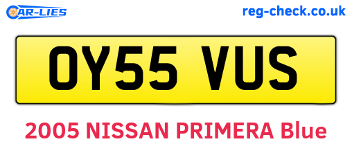 OY55VUS are the vehicle registration plates.