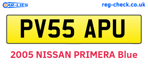 PV55APU are the vehicle registration plates.