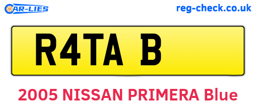 R4TAB are the vehicle registration plates.