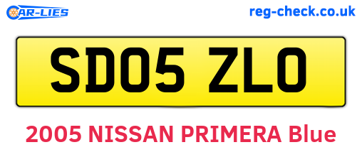 SD05ZLO are the vehicle registration plates.