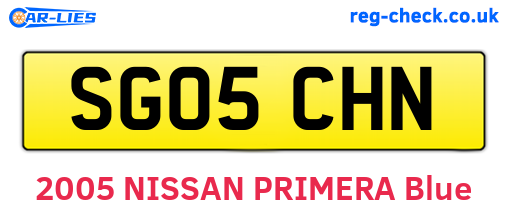 SG05CHN are the vehicle registration plates.