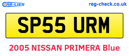 SP55URM are the vehicle registration plates.