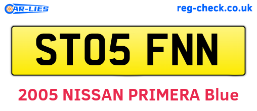 ST05FNN are the vehicle registration plates.