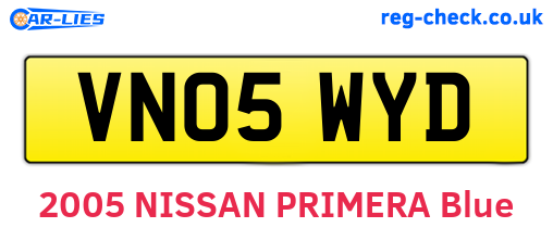 VN05WYD are the vehicle registration plates.