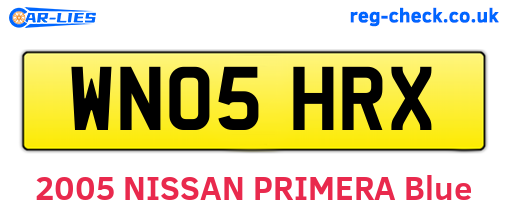 WN05HRX are the vehicle registration plates.