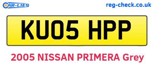KU05HPP are the vehicle registration plates.