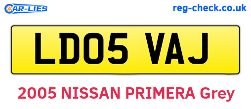 LD05VAJ are the vehicle registration plates.