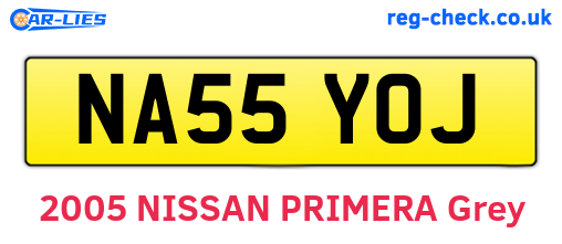 NA55YOJ are the vehicle registration plates.