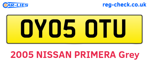 OY05OTU are the vehicle registration plates.