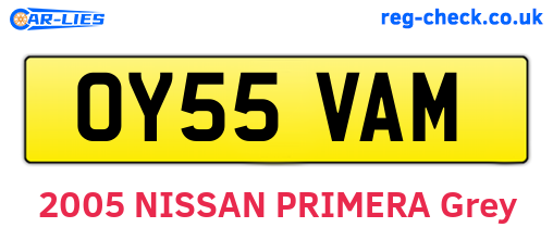 OY55VAM are the vehicle registration plates.