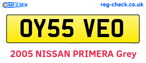 OY55VEO are the vehicle registration plates.