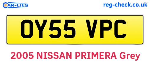 OY55VPC are the vehicle registration plates.