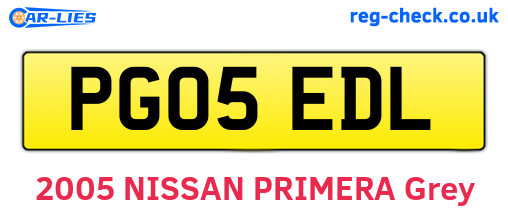 PG05EDL are the vehicle registration plates.