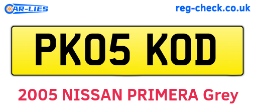 PK05KOD are the vehicle registration plates.