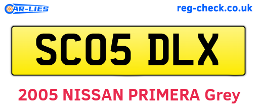SC05DLX are the vehicle registration plates.