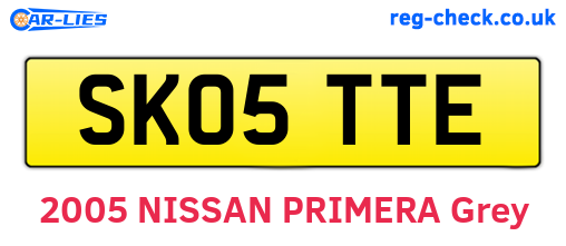 SK05TTE are the vehicle registration plates.