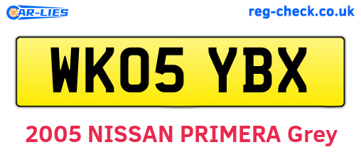 WK05YBX are the vehicle registration plates.