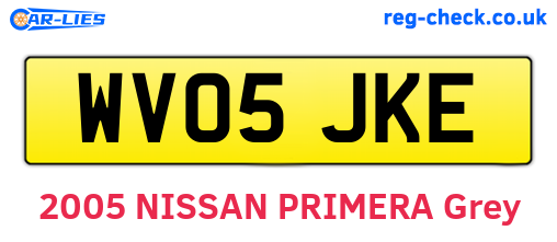 WV05JKE are the vehicle registration plates.