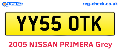 YY55OTK are the vehicle registration plates.