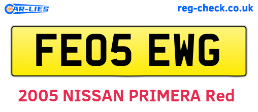 FE05EWG are the vehicle registration plates.