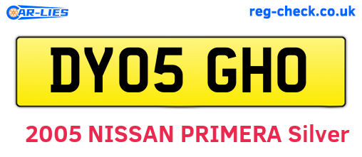 DY05GHO are the vehicle registration plates.