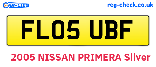 FL05UBF are the vehicle registration plates.