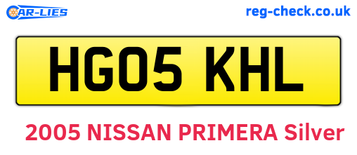 HG05KHL are the vehicle registration plates.