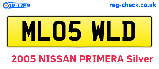 ML05WLD are the vehicle registration plates.