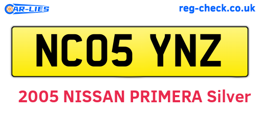 NC05YNZ are the vehicle registration plates.