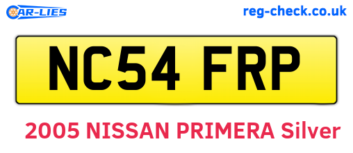 NC54FRP are the vehicle registration plates.