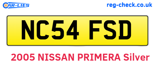 NC54FSD are the vehicle registration plates.