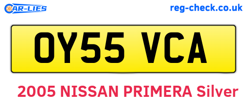 OY55VCA are the vehicle registration plates.