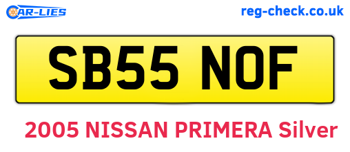SB55NOF are the vehicle registration plates.
