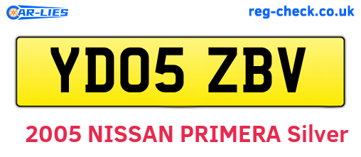 YD05ZBV are the vehicle registration plates.