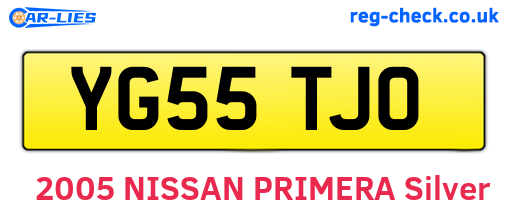 YG55TJO are the vehicle registration plates.