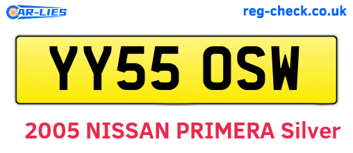 YY55OSW are the vehicle registration plates.