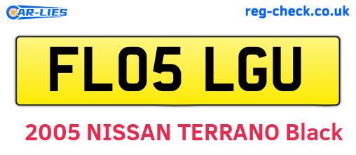FL05LGU are the vehicle registration plates.