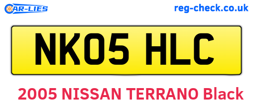 NK05HLC are the vehicle registration plates.