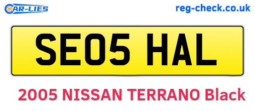 SE05HAL are the vehicle registration plates.