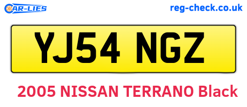YJ54NGZ are the vehicle registration plates.
