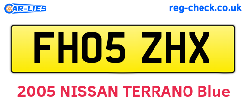 FH05ZHX are the vehicle registration plates.