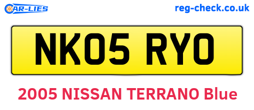 NK05RYO are the vehicle registration plates.