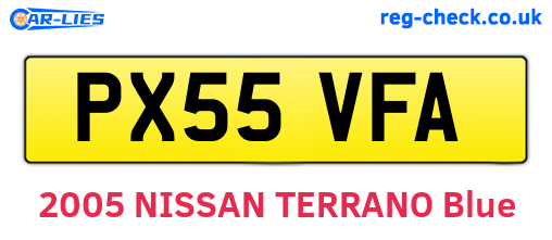 PX55VFA are the vehicle registration plates.