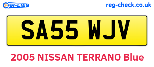 SA55WJV are the vehicle registration plates.