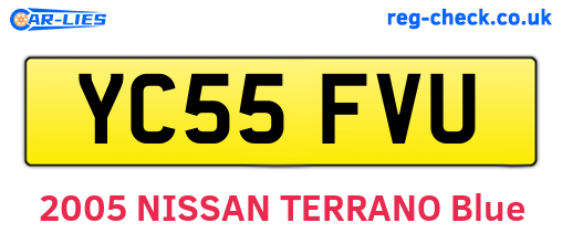 YC55FVU are the vehicle registration plates.