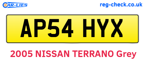 AP54HYX are the vehicle registration plates.