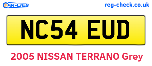 NC54EUD are the vehicle registration plates.