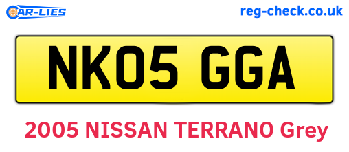 NK05GGA are the vehicle registration plates.