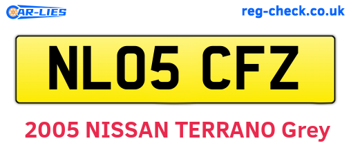 NL05CFZ are the vehicle registration plates.